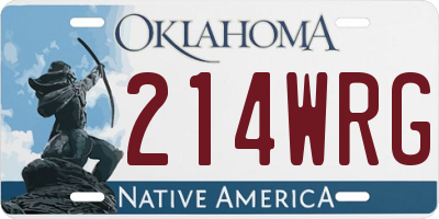 OK license plate 214WRG