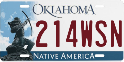 OK license plate 214WSN