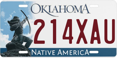 OK license plate 214XAU