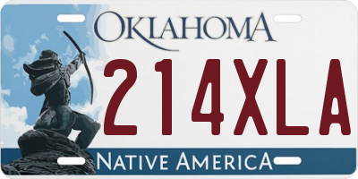 OK license plate 214XLA