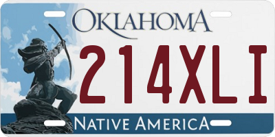 OK license plate 214XLI
