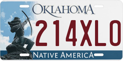 OK license plate 214XLO