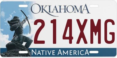OK license plate 214XMG