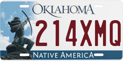 OK license plate 214XMQ