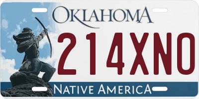 OK license plate 214XNO