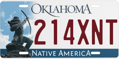 OK license plate 214XNT