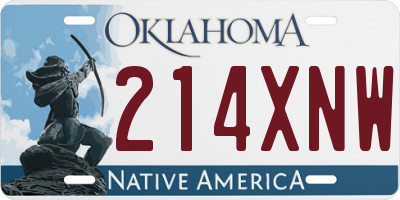 OK license plate 214XNW