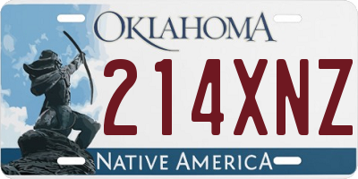 OK license plate 214XNZ