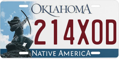 OK license plate 214XOD