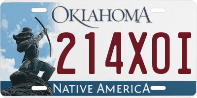 OK license plate 214XOI