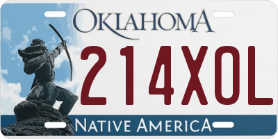 OK license plate 214XOL
