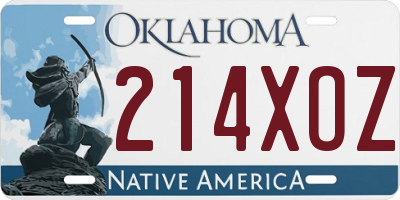 OK license plate 214XOZ