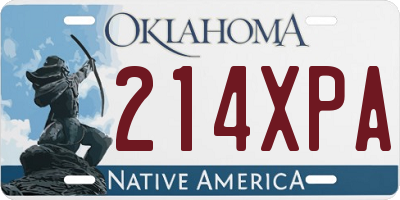 OK license plate 214XPA
