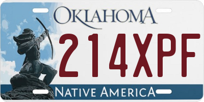 OK license plate 214XPF