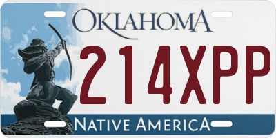 OK license plate 214XPP