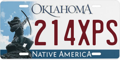 OK license plate 214XPS