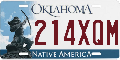 OK license plate 214XQM
