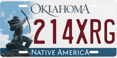 OK license plate 214XRG