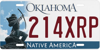 OK license plate 214XRP