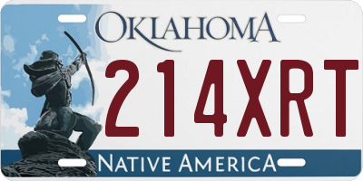 OK license plate 214XRT