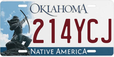 OK license plate 214YCJ