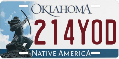 OK license plate 214YOD
