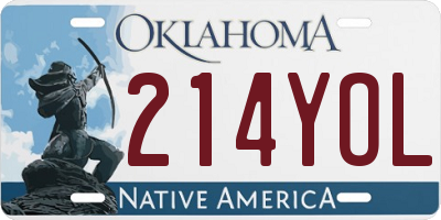 OK license plate 214YOL