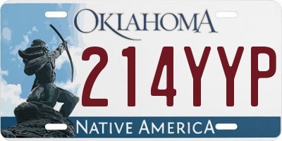 OK license plate 214YYP