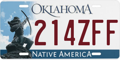 OK license plate 214ZFF