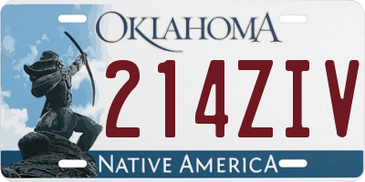 OK license plate 214ZIV