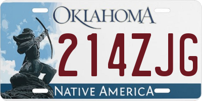 OK license plate 214ZJG