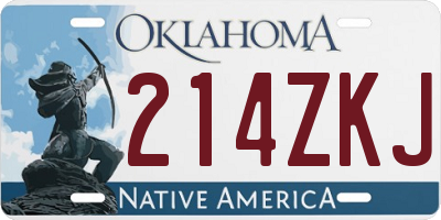 OK license plate 214ZKJ