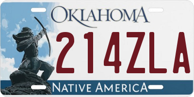 OK license plate 214ZLA