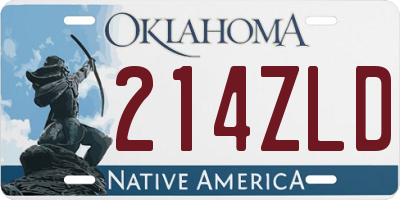 OK license plate 214ZLD