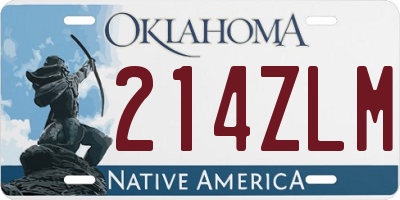 OK license plate 214ZLM