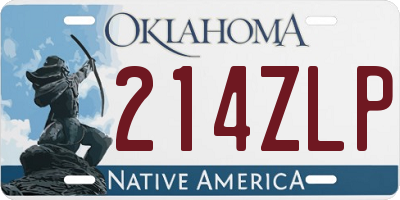 OK license plate 214ZLP