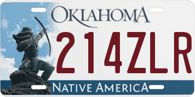OK license plate 214ZLR