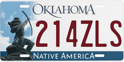 OK license plate 214ZLS