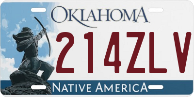 OK license plate 214ZLV