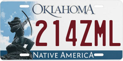 OK license plate 214ZML