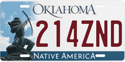 OK license plate 214ZND