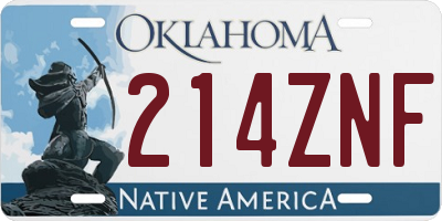 OK license plate 214ZNF