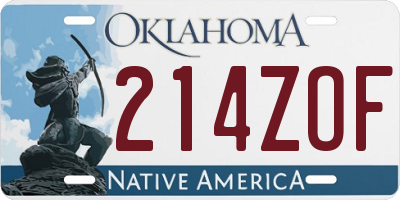 OK license plate 214ZOF