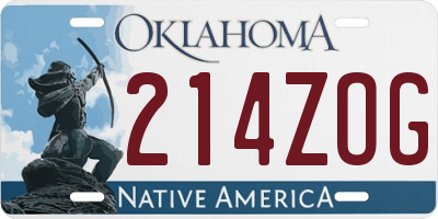 OK license plate 214ZOG