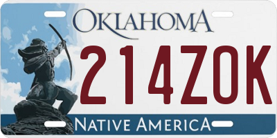 OK license plate 214ZOK