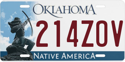 OK license plate 214ZOV