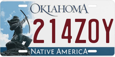 OK license plate 214ZOY