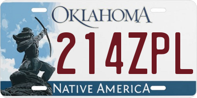 OK license plate 214ZPL