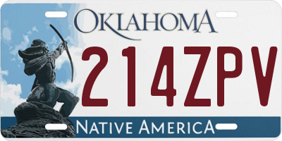 OK license plate 214ZPV