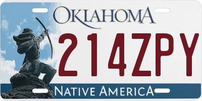 OK license plate 214ZPY